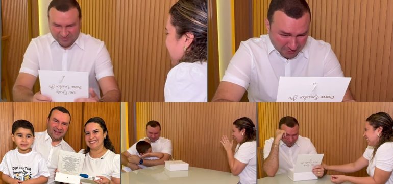 Entre lágrimas e fé: Prefeito Emídio Júnior celebra a bênção de ser pai mais uma vez