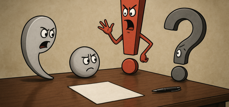 A Grande Assembleia dos Sinais de Pontuação: quem é realmente o mais importante?