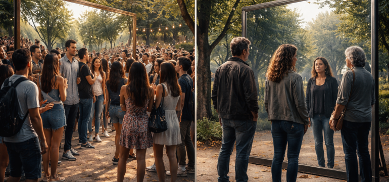 Entre Multidões e Verdades: Por que a Sinceridade Afasta e a Falsidade Aproxima