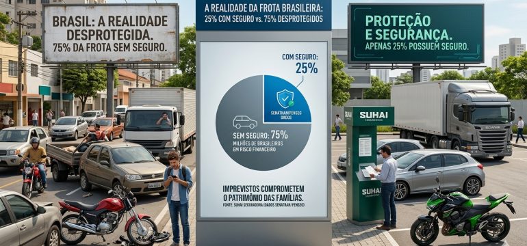 Apenas 25% da frota brasileira possui seguro, aponta levantamento