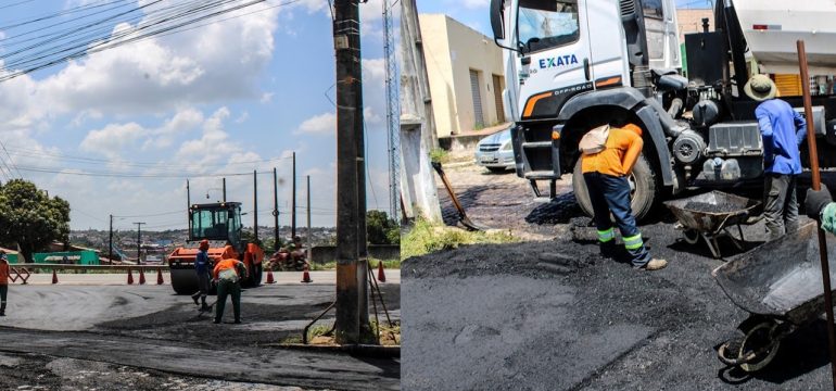 Obras de asfaltamento no Centro e no Vilar somam 7,8 mil metros quadrados