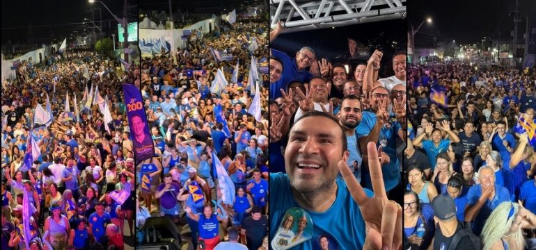 Grande passeata liderada pelo prefeito Emídio Jr toma conta das ruas de Macaíba