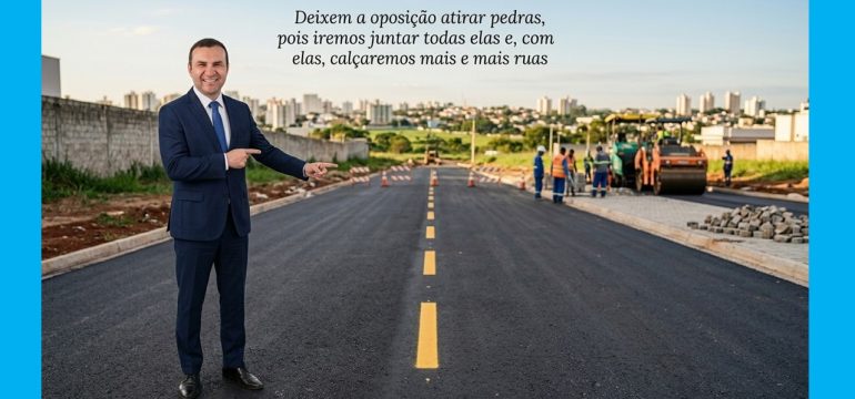 Deixem a oposição atirar pedras, pois iremos juntar todas elas e, com elas, calçaremos mais e mais ruas.