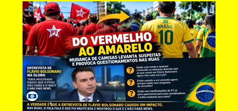 Do vermelho ao amarelo: mudança de camisas levanta suspeitas e provoca questionamentos nas ruas